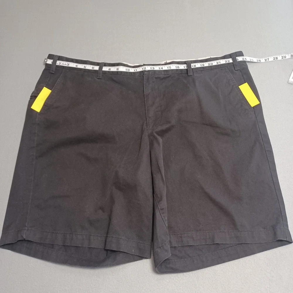 Dockers Chino Shorts Mens 48 Black 5 Pocket Flat Front Casual Cotton Twill